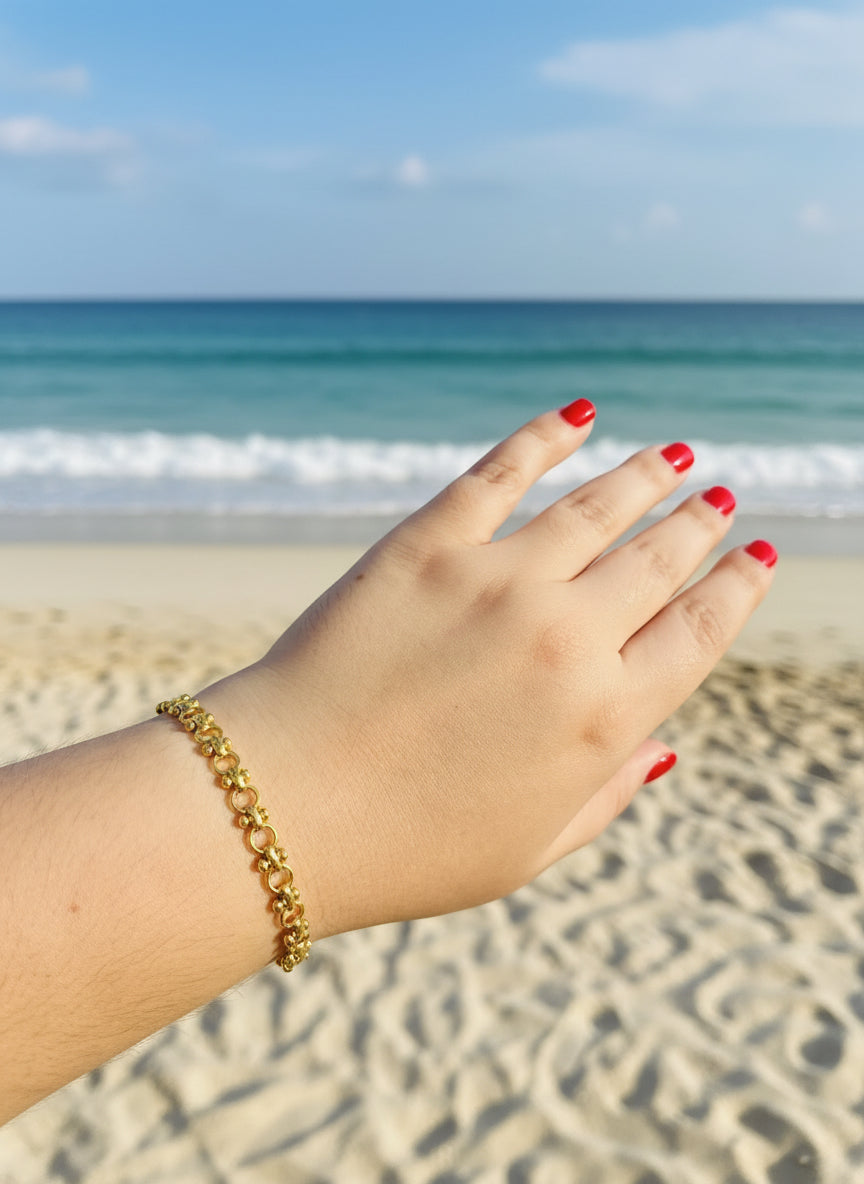 Conjunto Náutico - Colar + Pulseira Banhados a ouro 18k