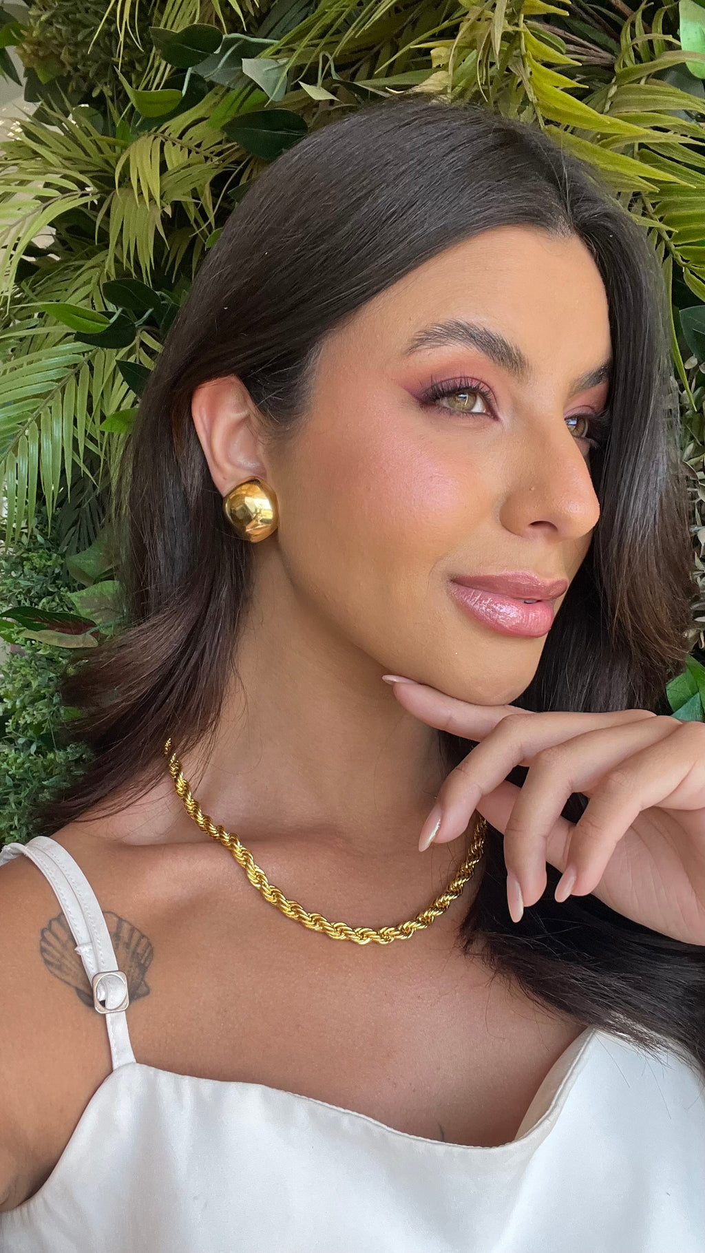 Brinco Dourado Polido Banhado a Ouro 18k