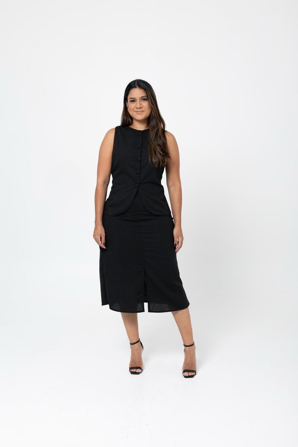 Saia Reta Midi alfaiataria