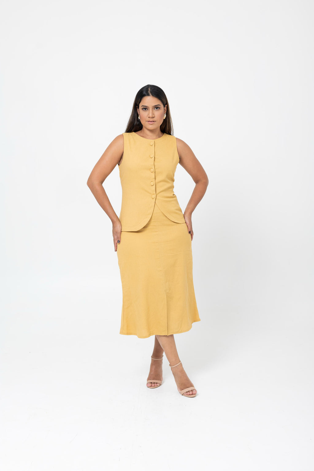 Saia Reta Midi alfaiataria